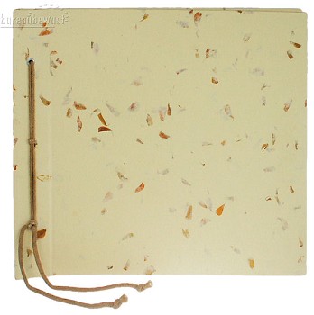 handgeschept fotoboek, extra groot, bloemen op creme